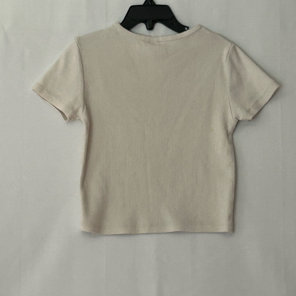 Zara Off-White Ribbed Top - Picture 3 of 3